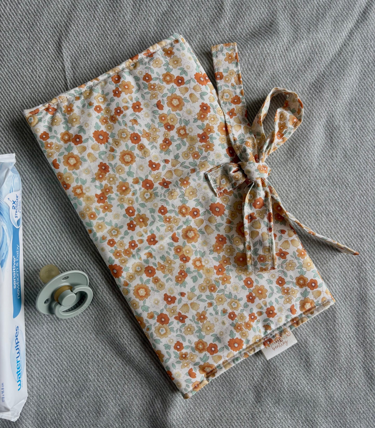 Nappy Wallet - Orange and Yellow Florals Gingham