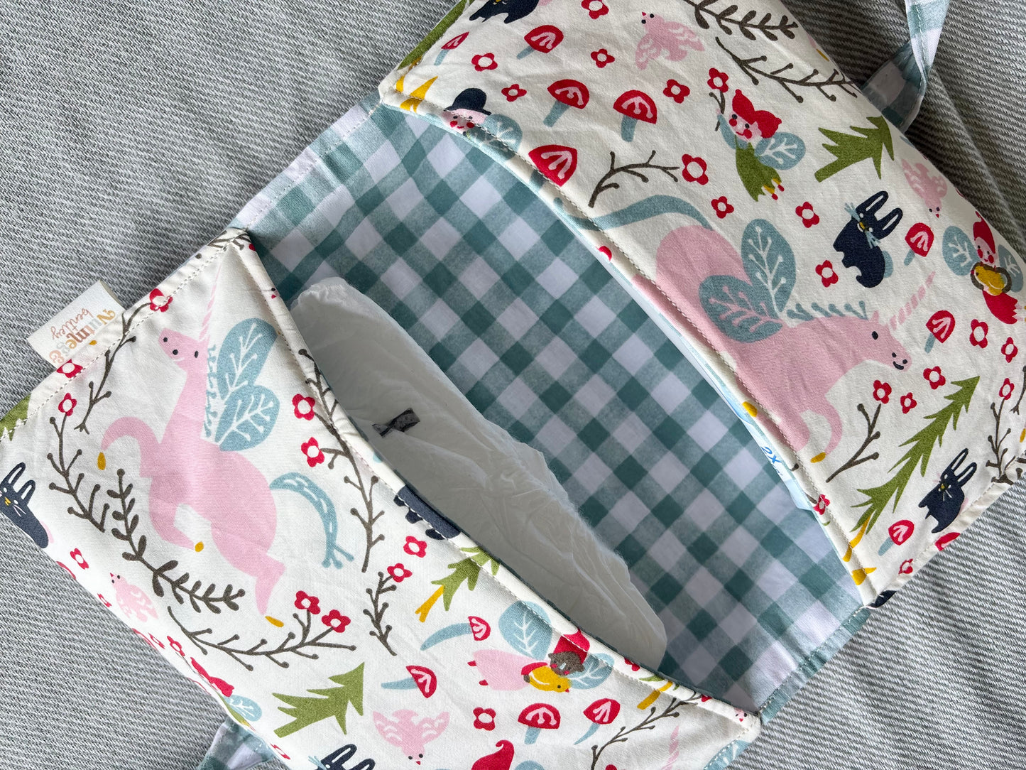 Nappy Wallet - Fairy Tale Teal Gingham