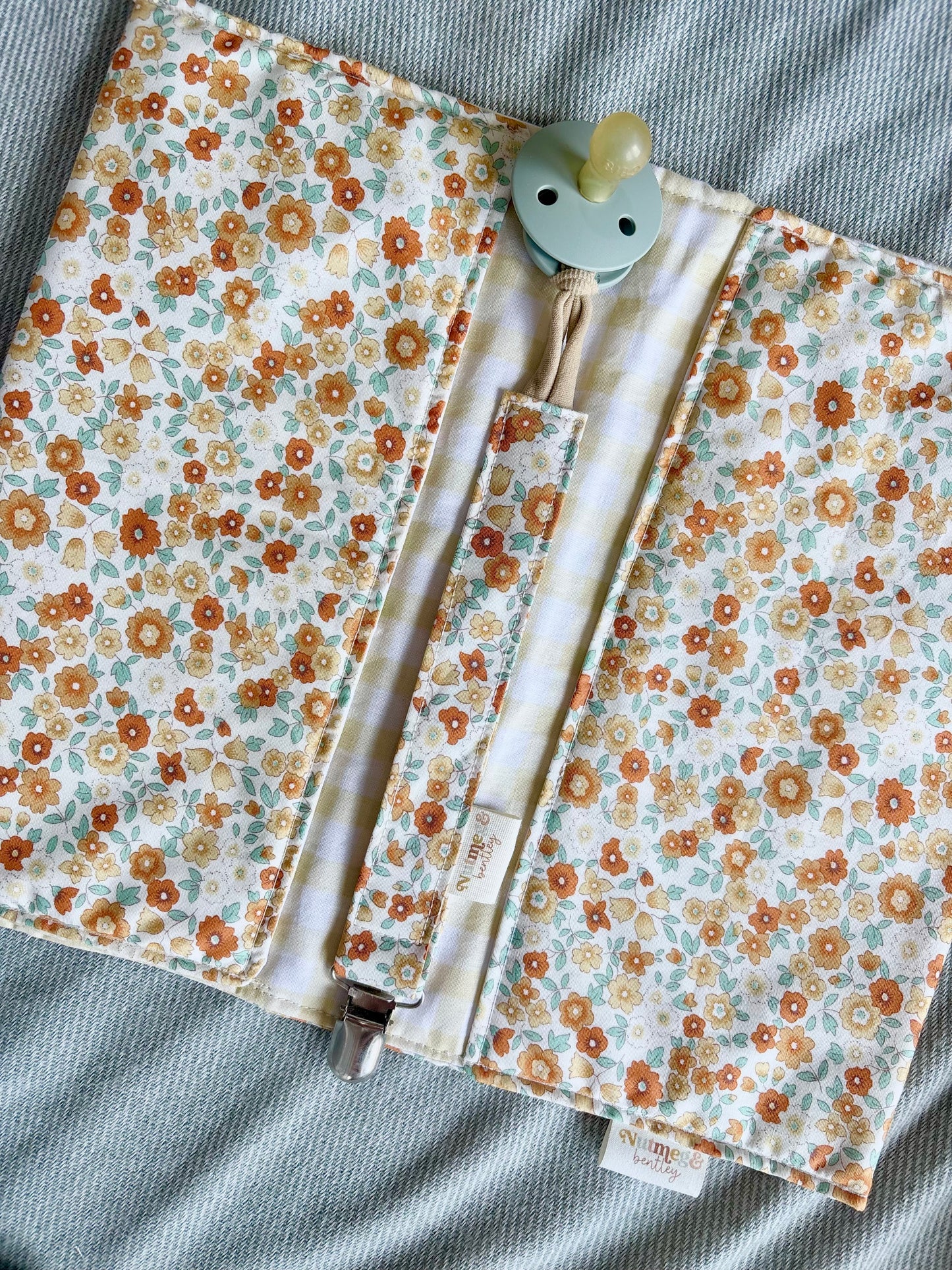 Nappy Wallet - Orange and Yellow Florals Gingham