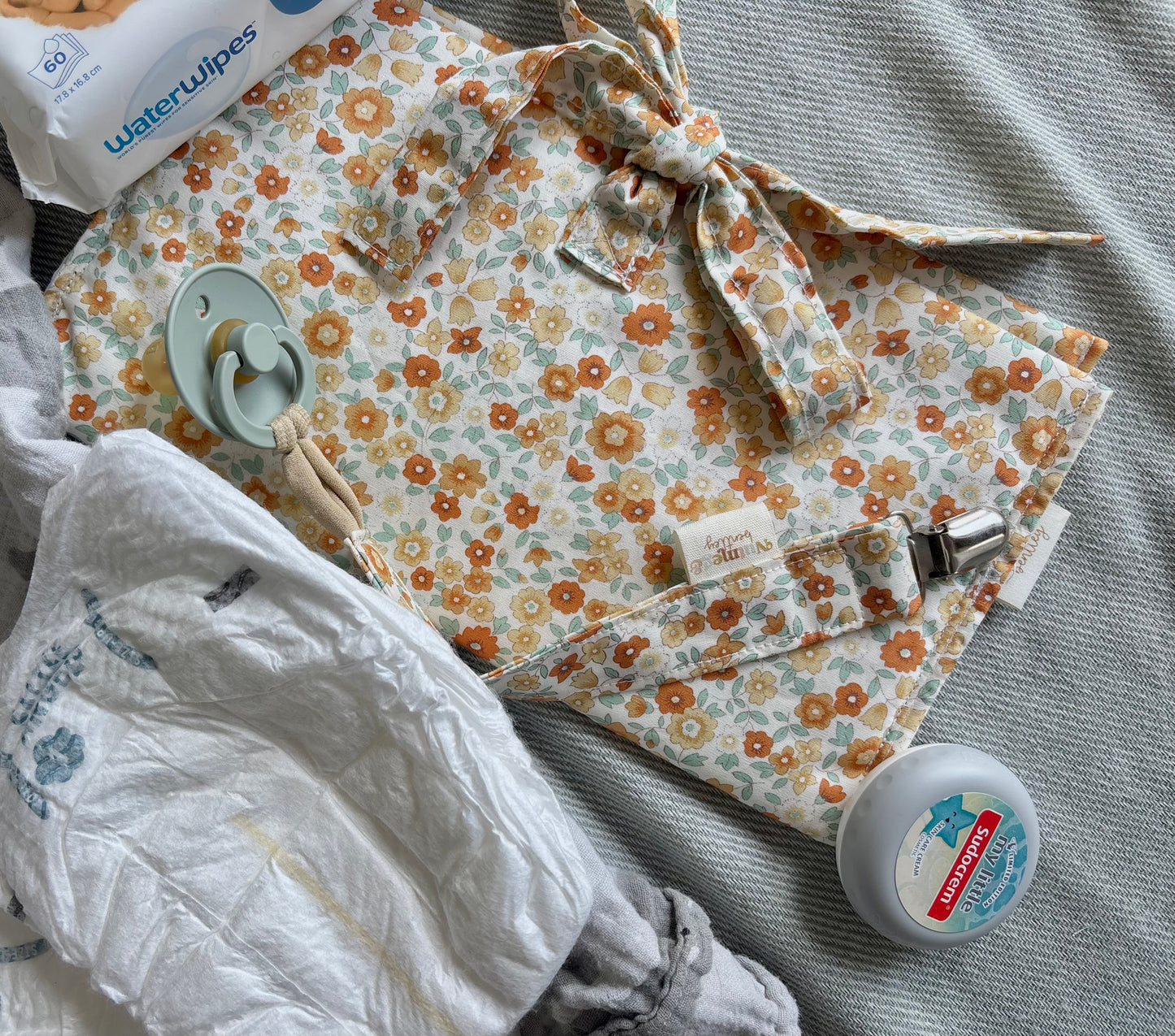 Nappy Wallet - Orange and Yellow Florals Gingham