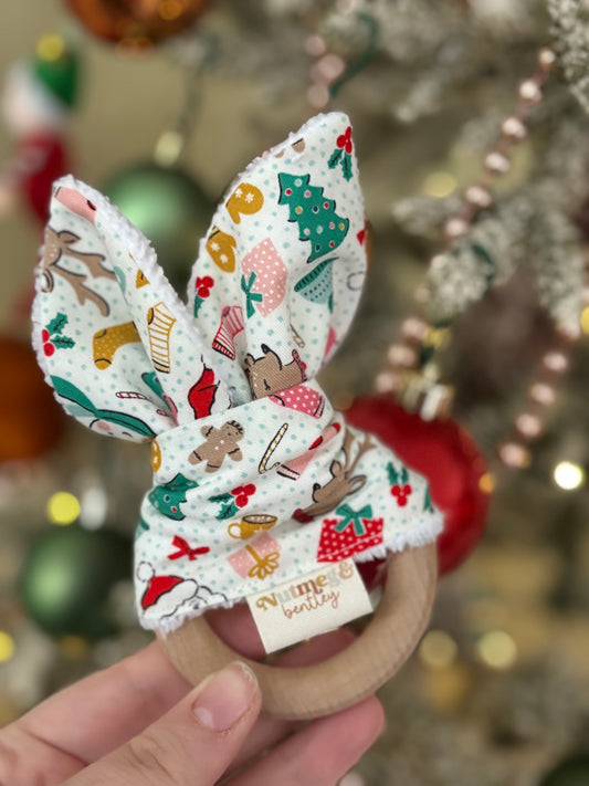 Mini Christmas Teether | Bib, dummy clip, Giftset