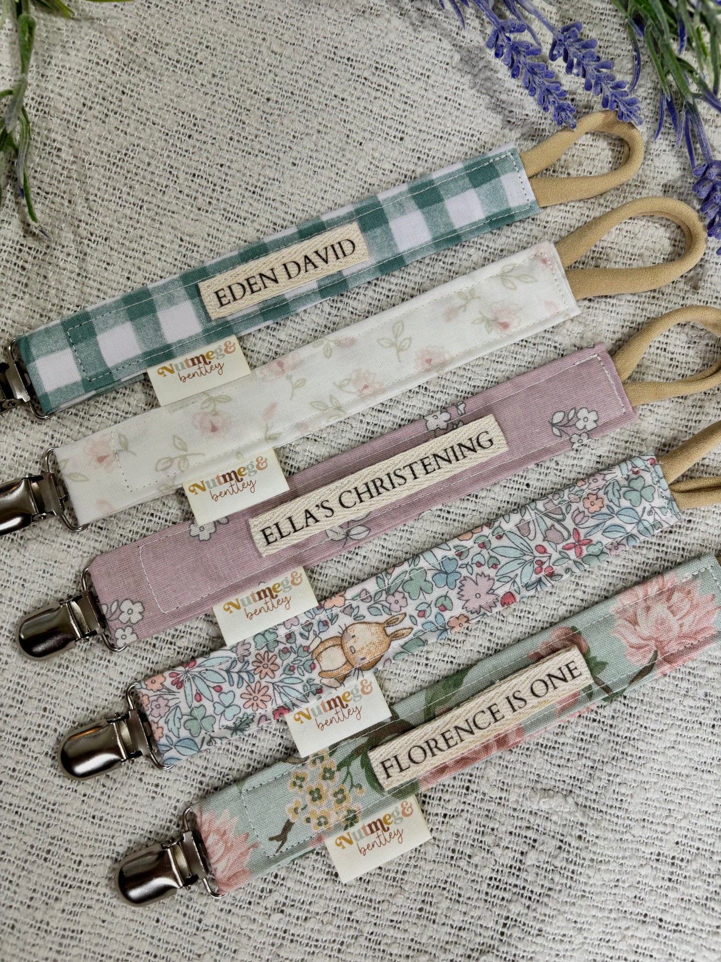 Personalised Dummy Clip – Handmade, Safe & Timeless  Pastel Baby Keepsake