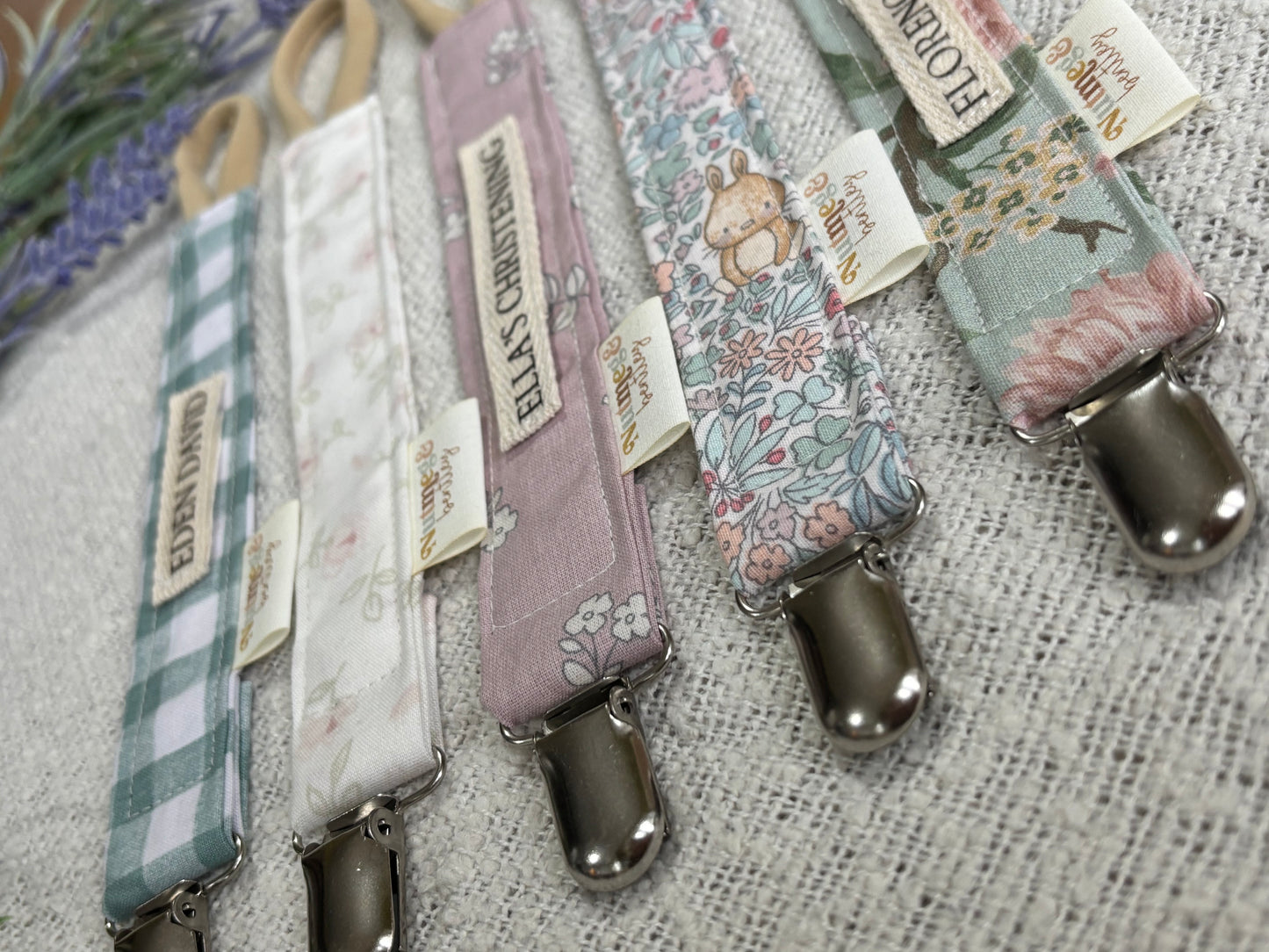 Personalised Dummy Clip – Handmade, Safe & Timeless  Pastel Baby Keepsake