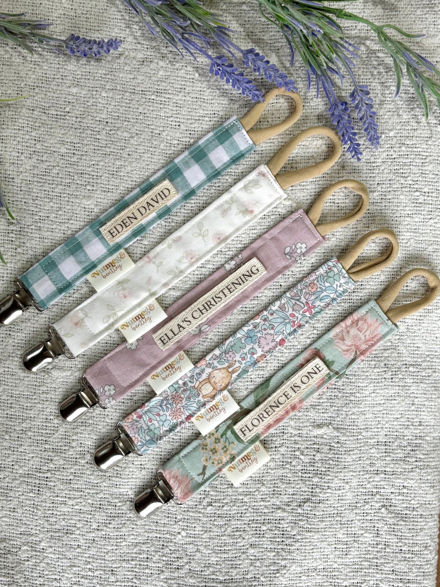 Personalised Dummy Clip – Handmade, Safe & Timeless  Pastel Baby Keepsake