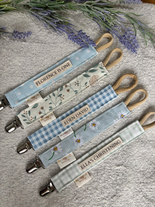 Personalised Dummy Clip – Handmade, Safe & Timeless Newborn Baby Keepsake