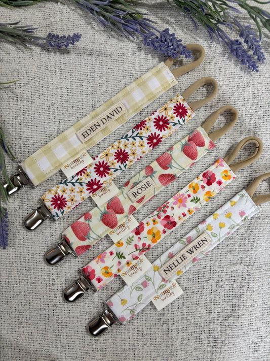 Personalised Dummy Clip – Handmade, Safe & Timeless Summer Baby Keepsake