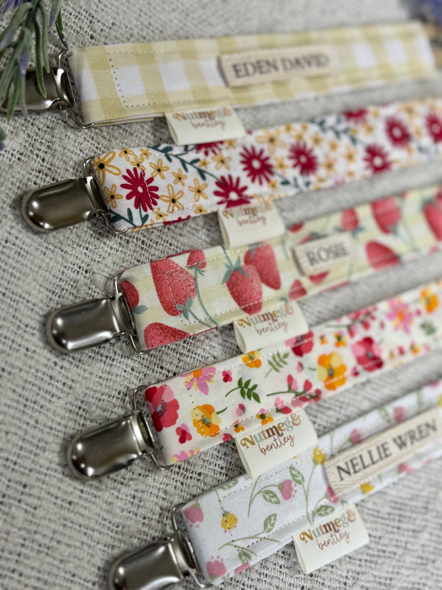 Personalised Dummy Clip – Handmade, Safe & Timeless Summer Baby Keepsake