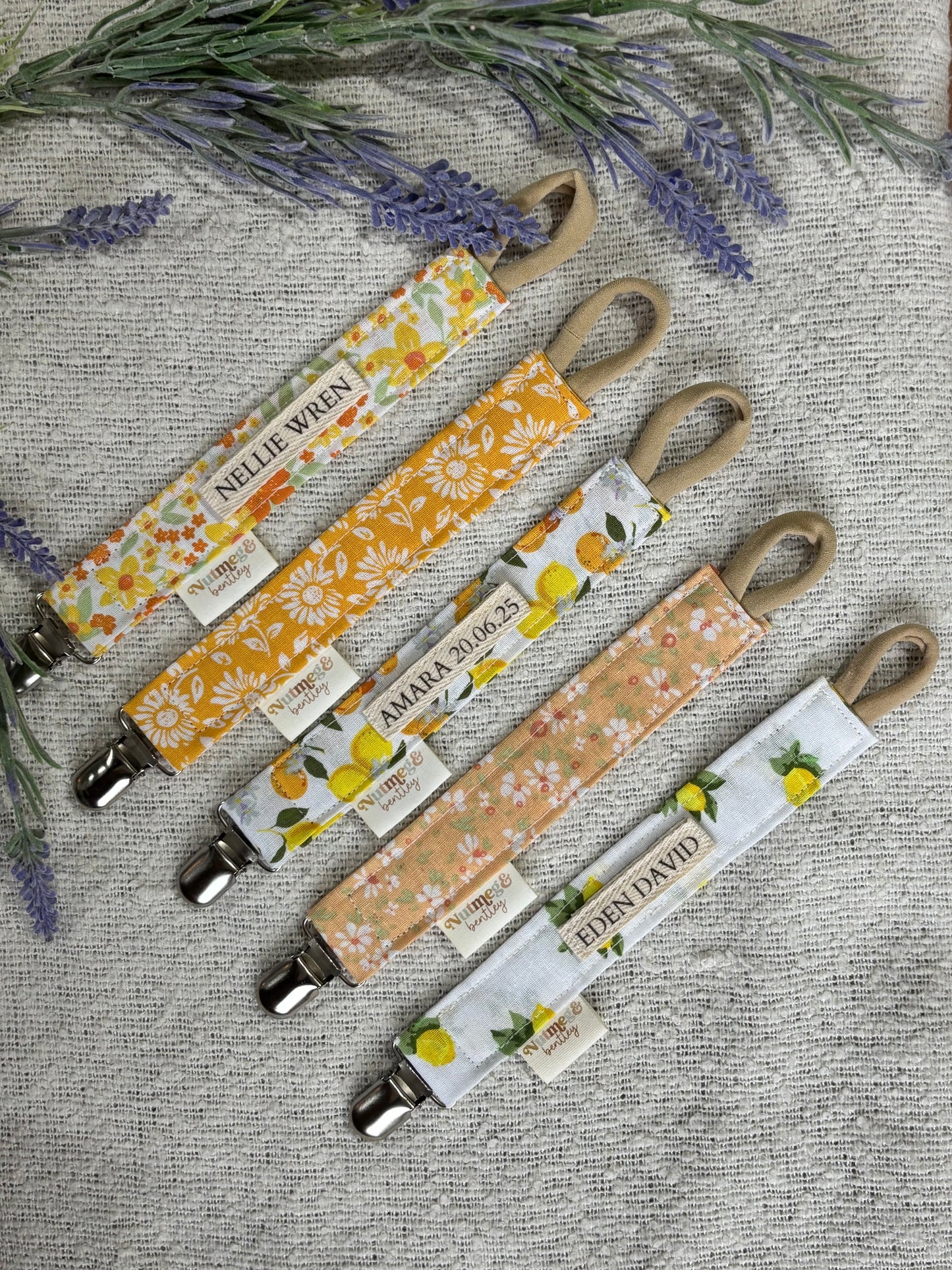 Personalised Dummy Clip – Handmade, Safe & Timeless Sunshine Baby Keepsake