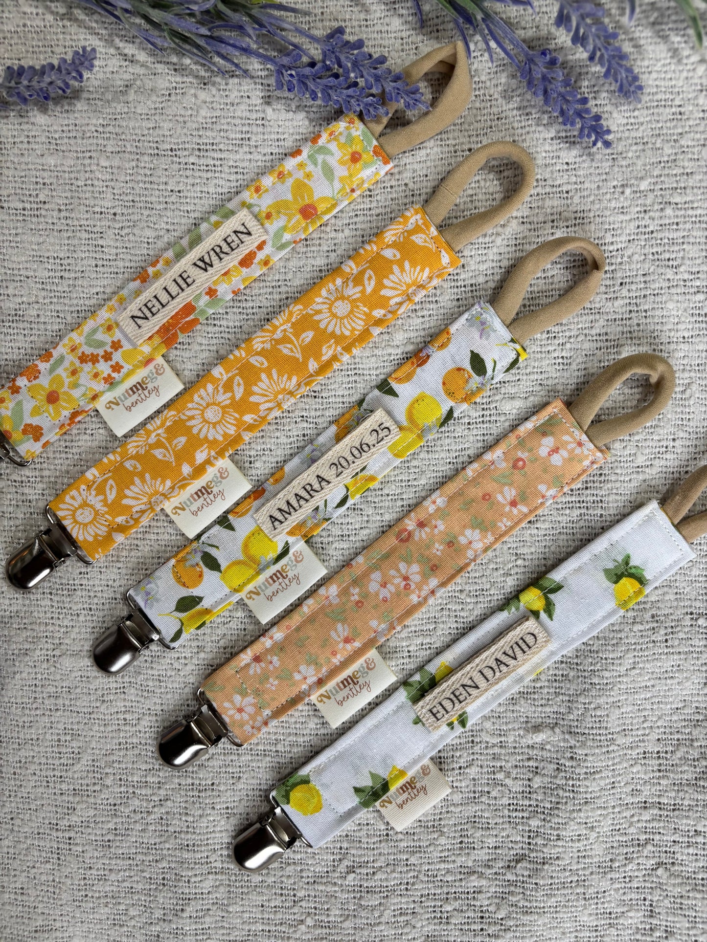 Personalised Dummy Clip – Handmade, Safe & Timeless Sunshine Baby Keepsake