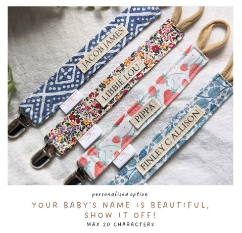 Personalised Dummy Clip – Handmade, Safe & Timeless Baby Keepsake