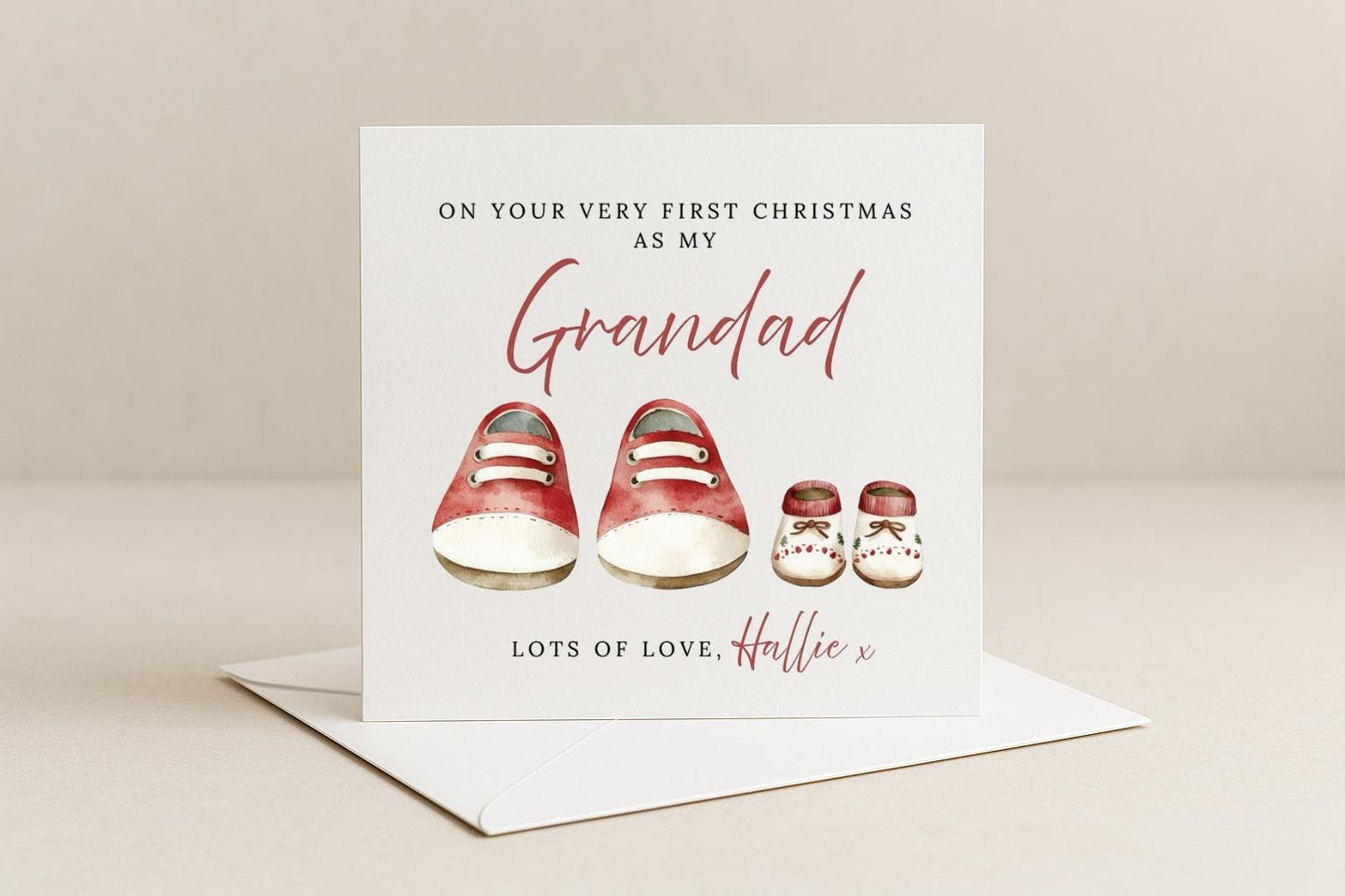 Personalised Grandad First Christmas Card