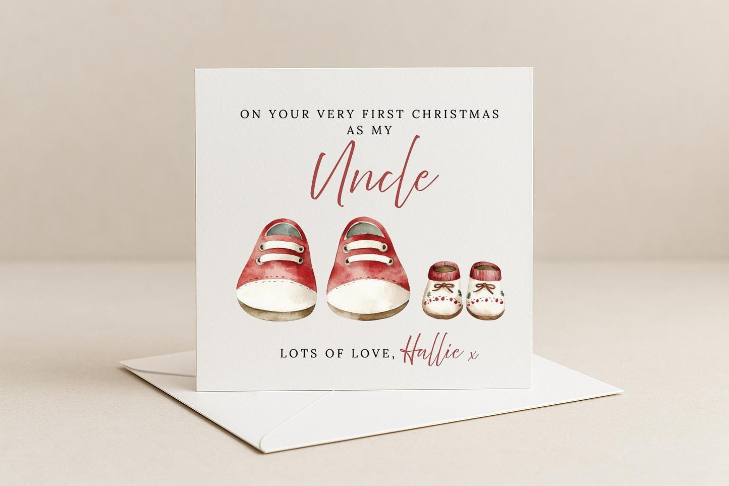 Personalised Uncle First Christmas Card