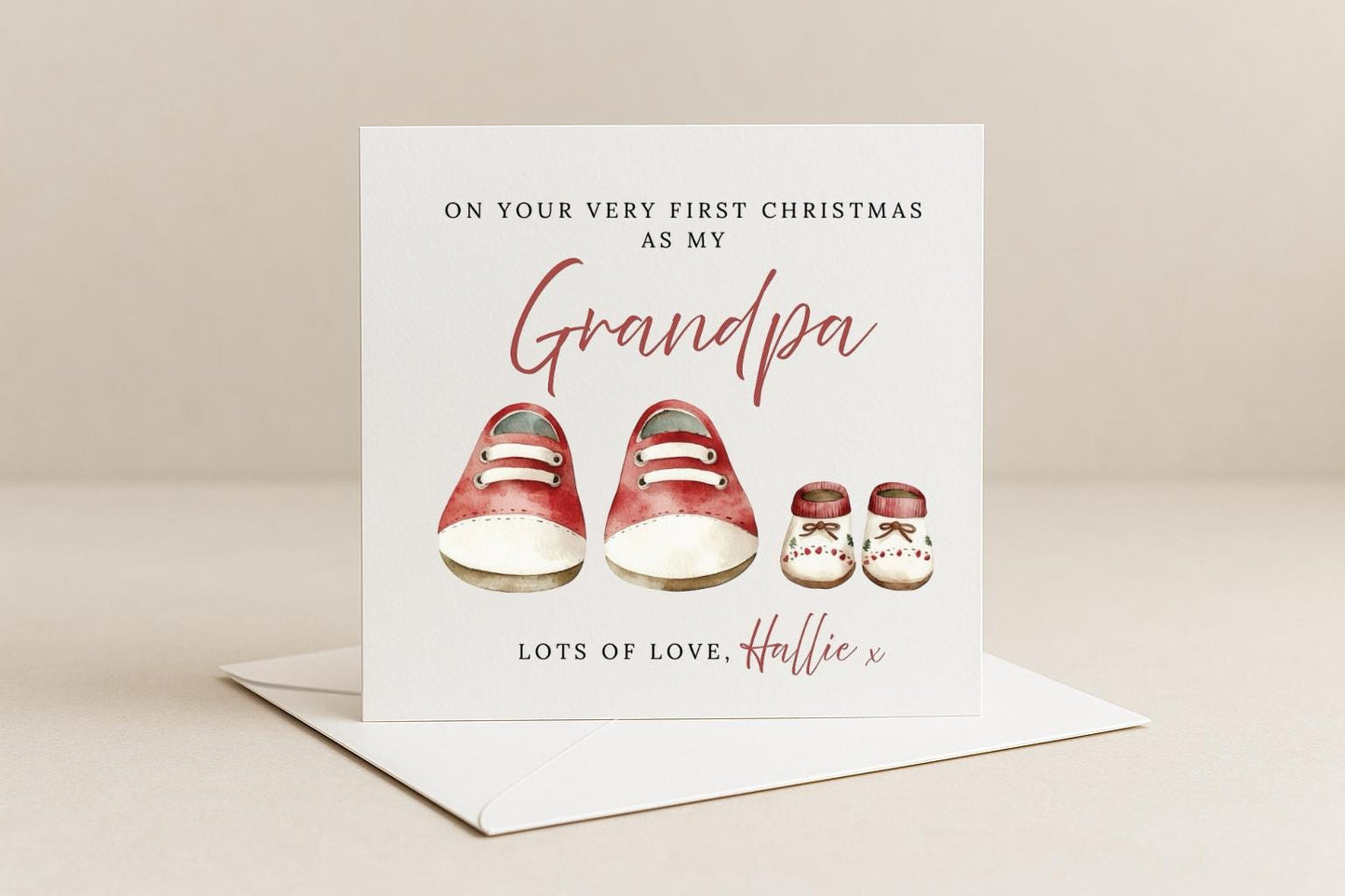 Personalised Grandpa First Christmas Card