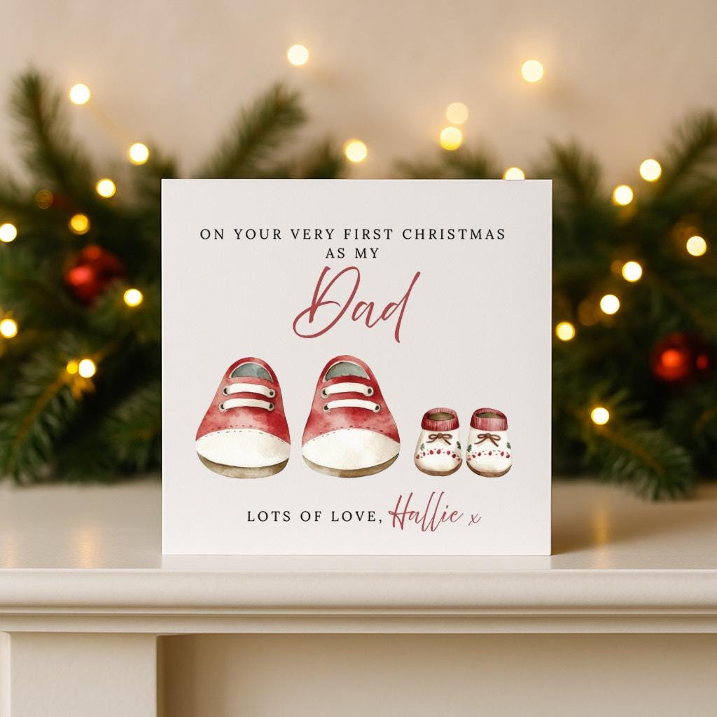 Personalised Dad First Christmas Card