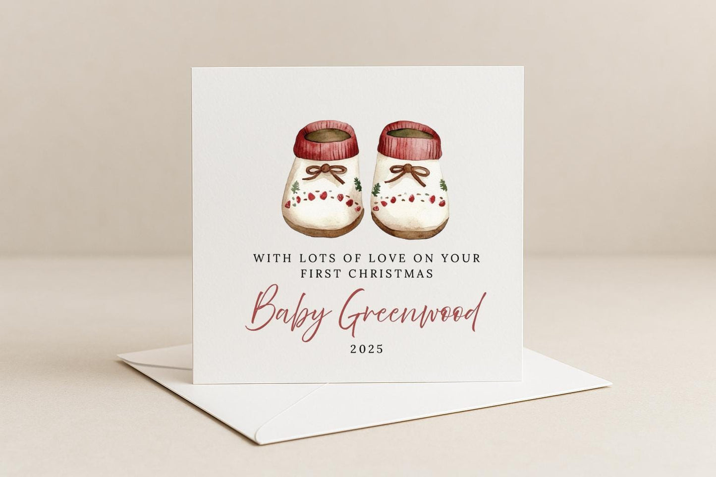 Personalised Baby's First Christmas Card