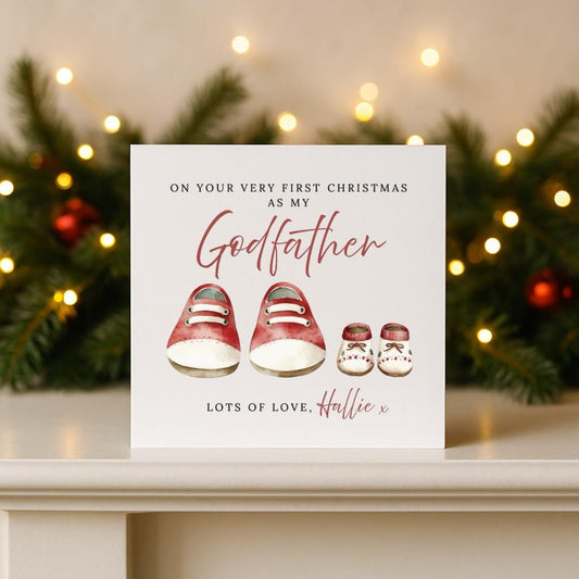 Personalised Godfather First Christmas Card
