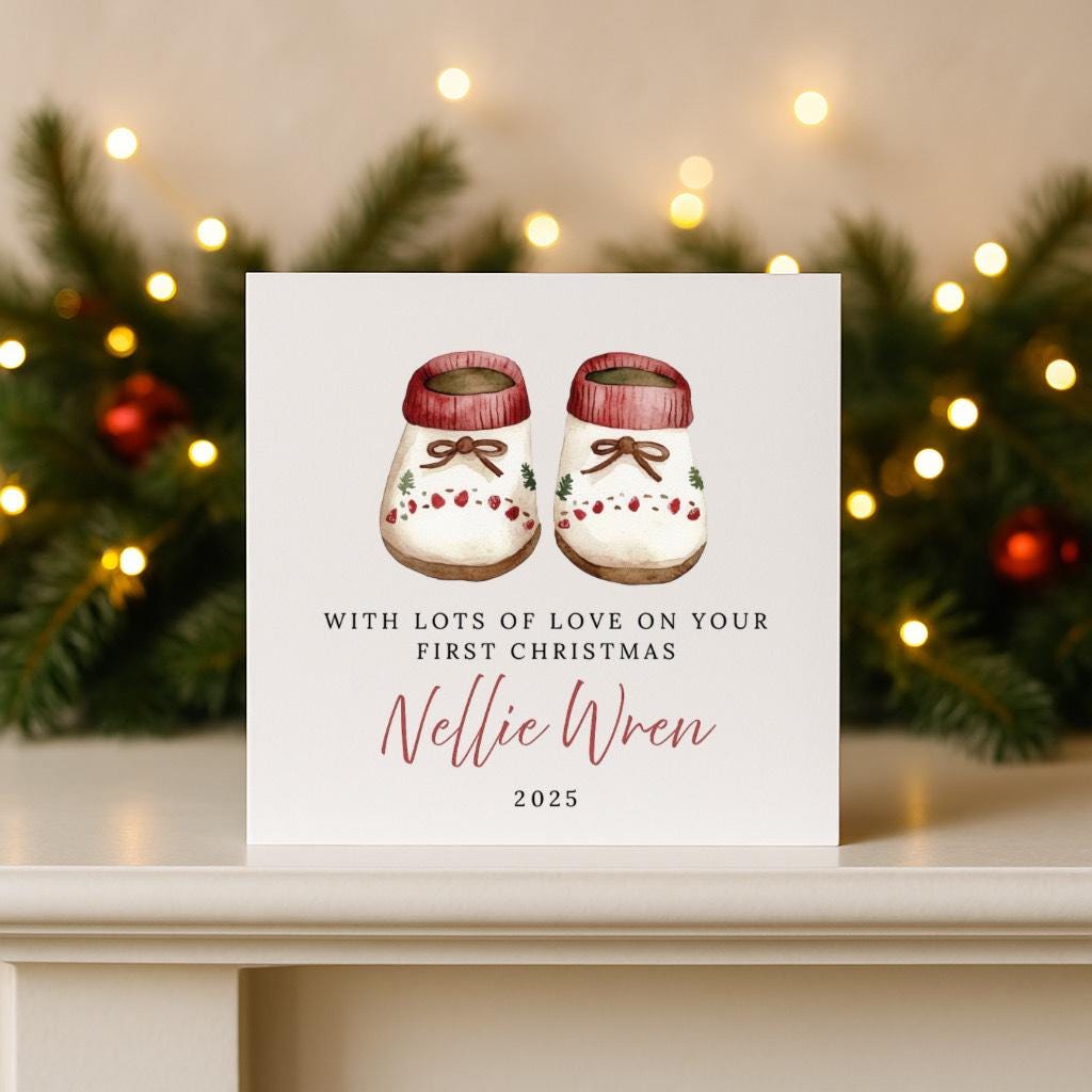 Personalised Baby's First Christmas Card