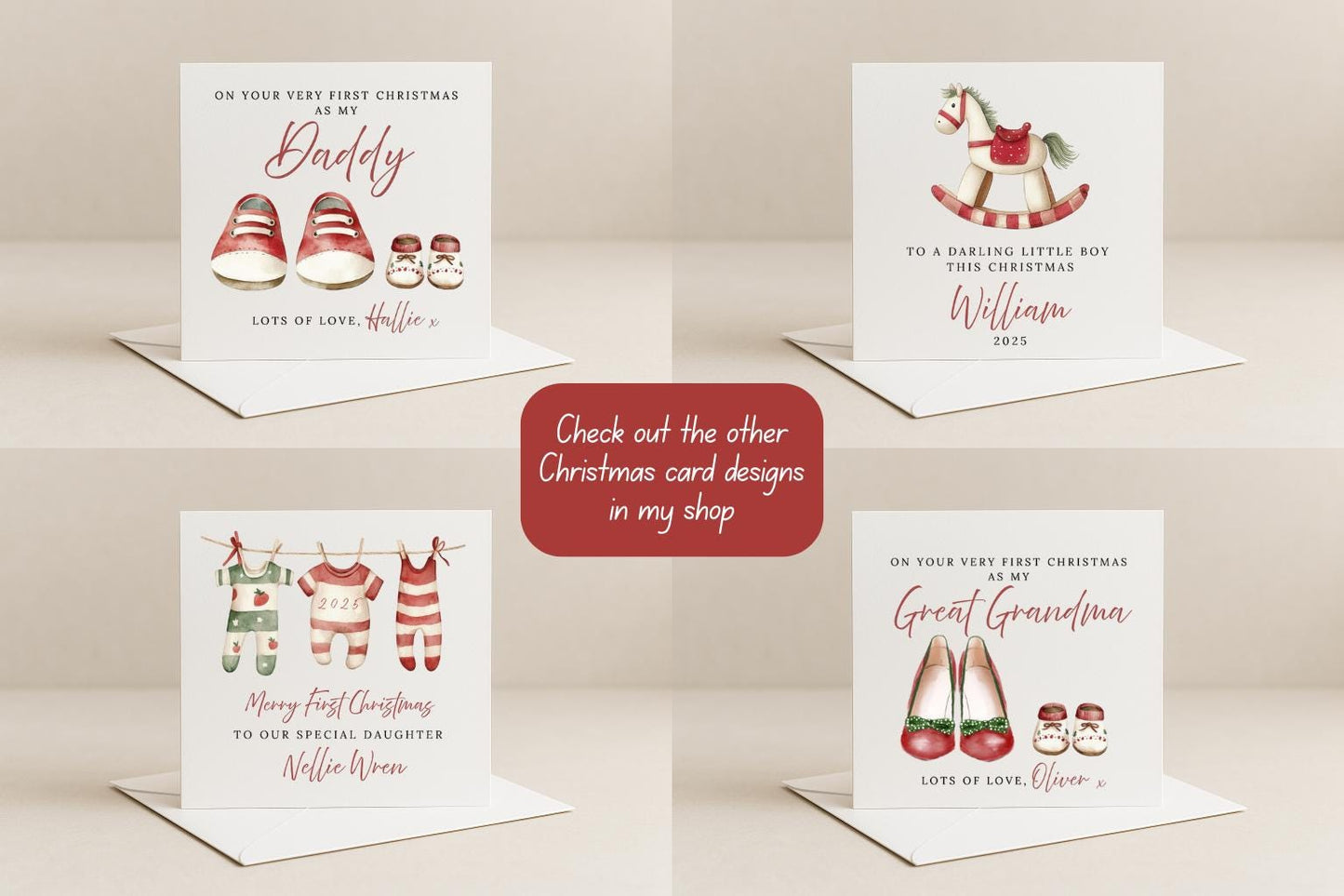 Personalised Baby Boy First Christmas Card