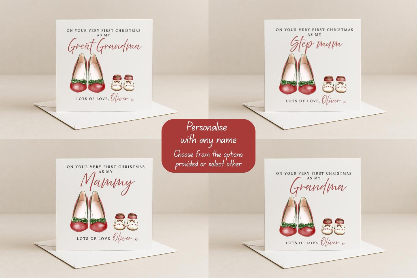 Personalised Foster Mum First Christmas Card