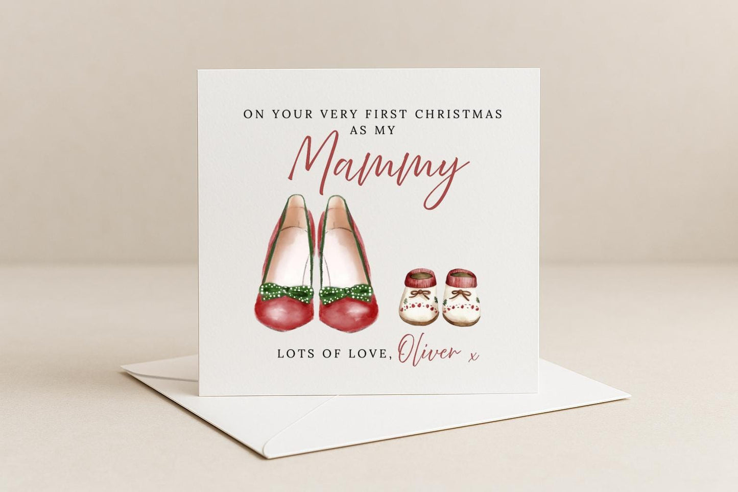 Personalised Mammy First Christmas Card