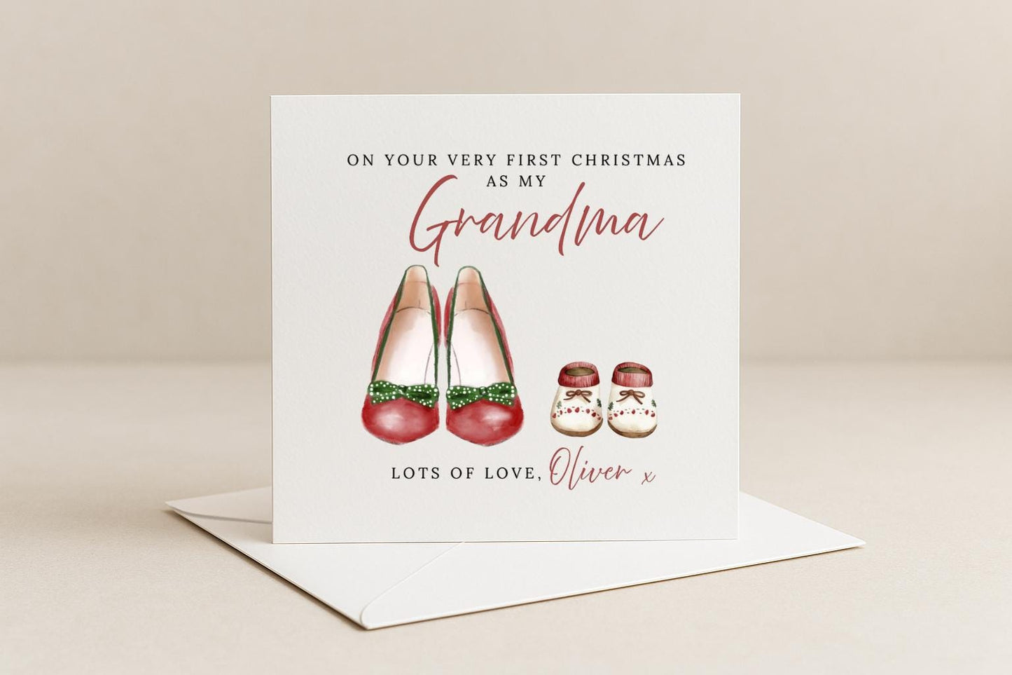 Personalised Grandma First Christmas Card