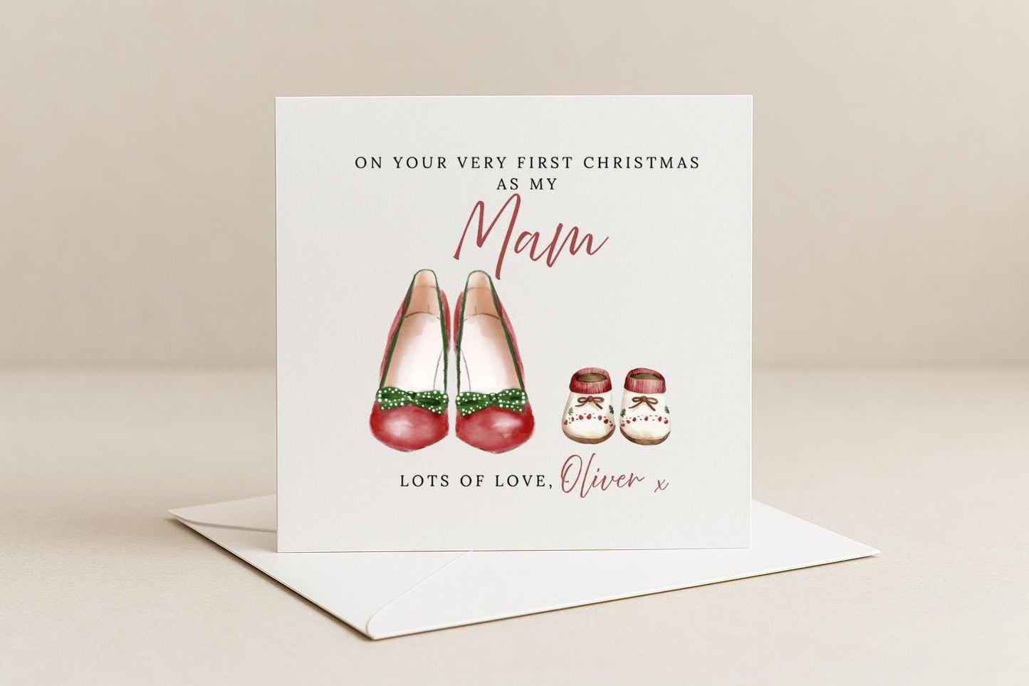 Personalised Mam First Christmas Card