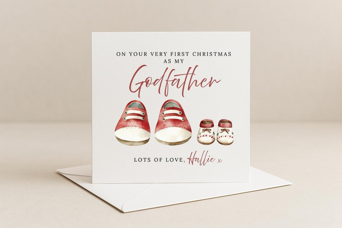 Personalised Godfather First Christmas Card