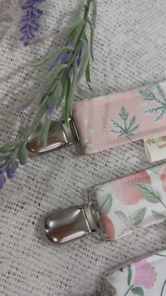 Personalised Dummy Clip – Handmade, Safe & Timeless Fruits and Florals Baby Keepsake